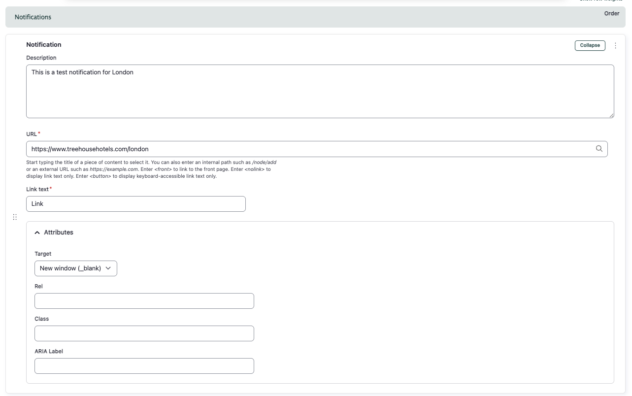 notification configurations