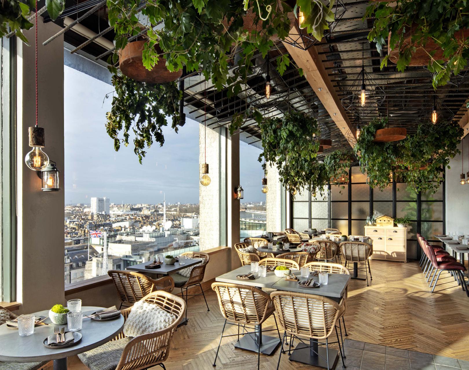 A view of the restaurant with wonderful views over London