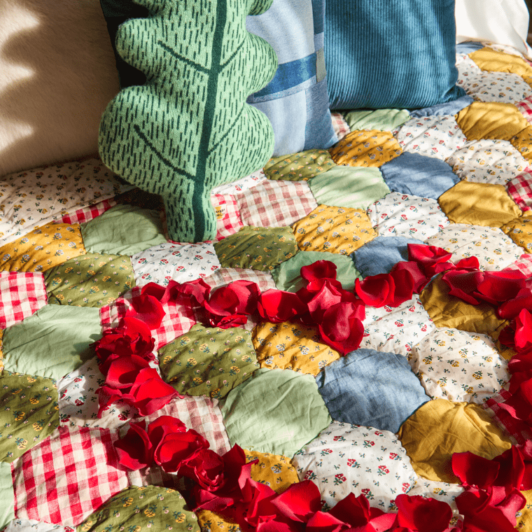 love heart on the bed
