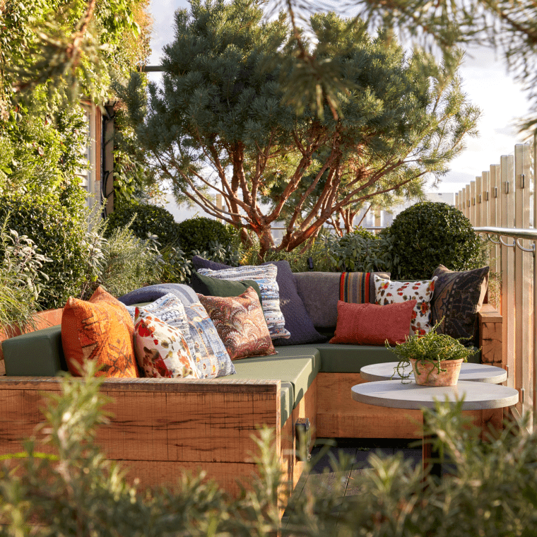 Sunny terrace at The Nest at Treehouse Hotel