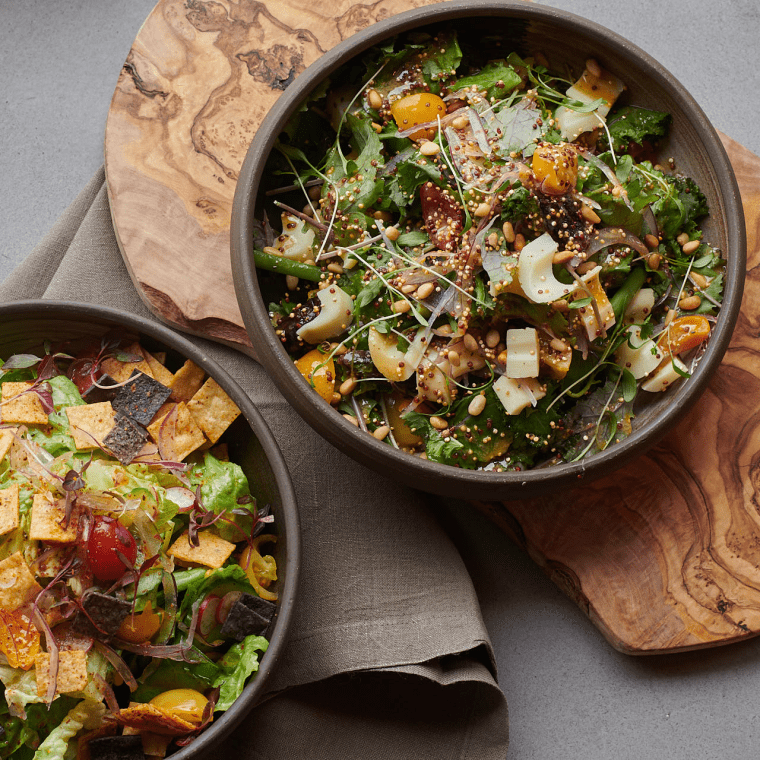 Two mixed salads from Madera at Treehouse London