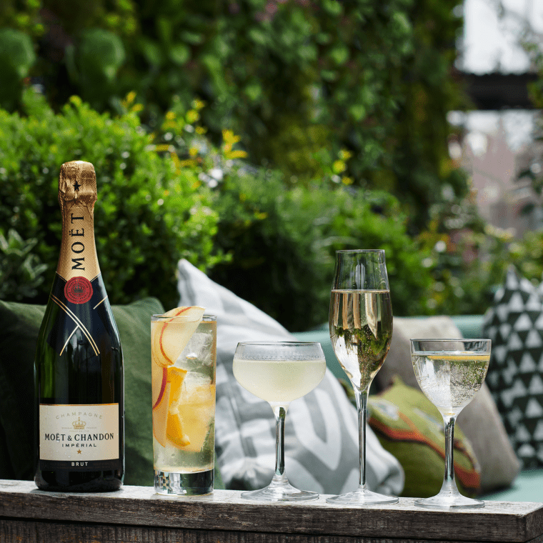 Champagne and cocktails in The Nest