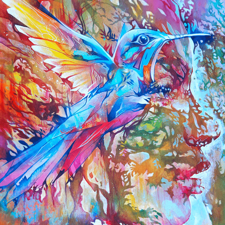 Colorful illustration of a bird