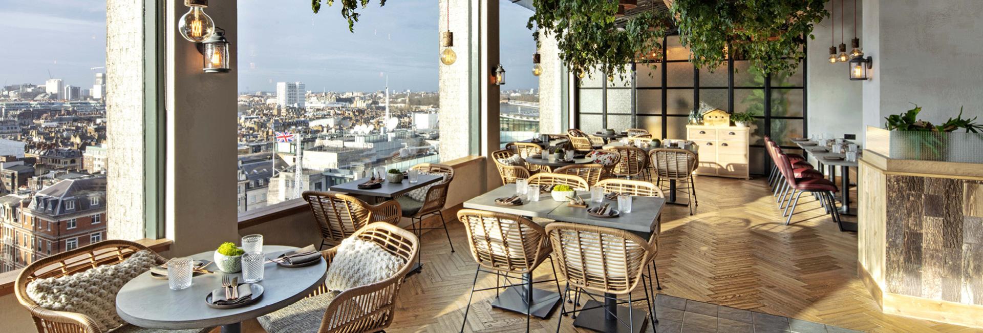 A view of the restaurant with wonderful views over London