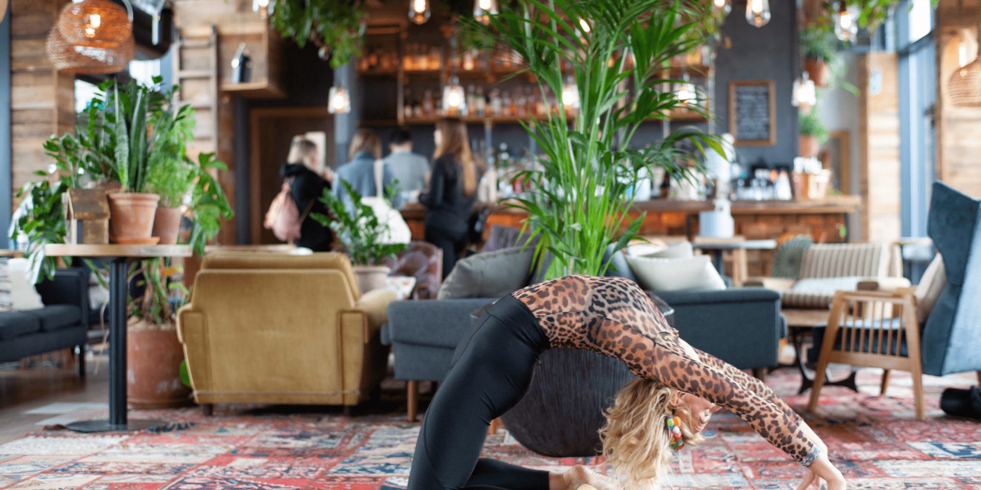 woman doing yoga at The Nest