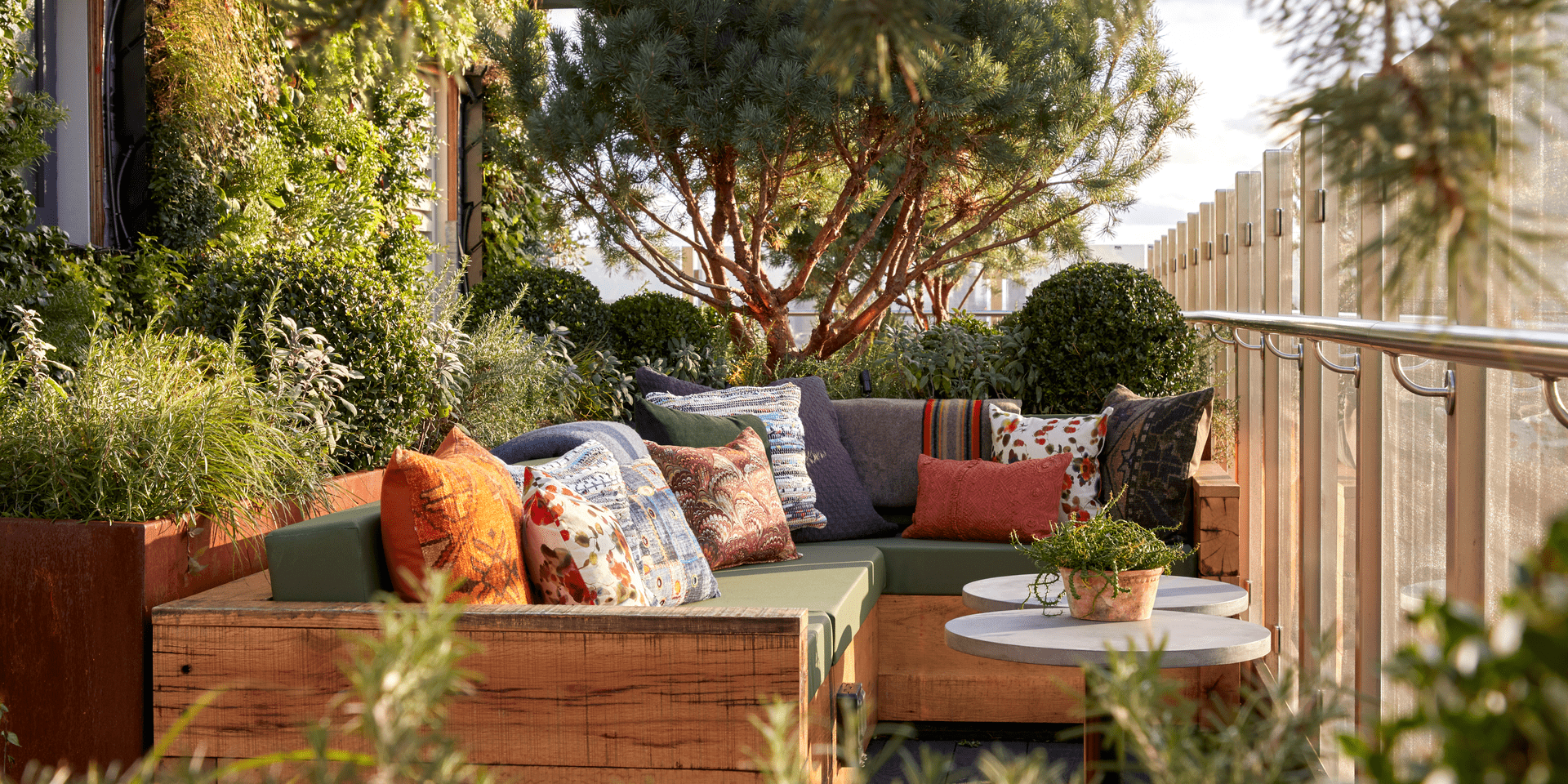 Sunny terrace at The Nest at Treehouse Hotel