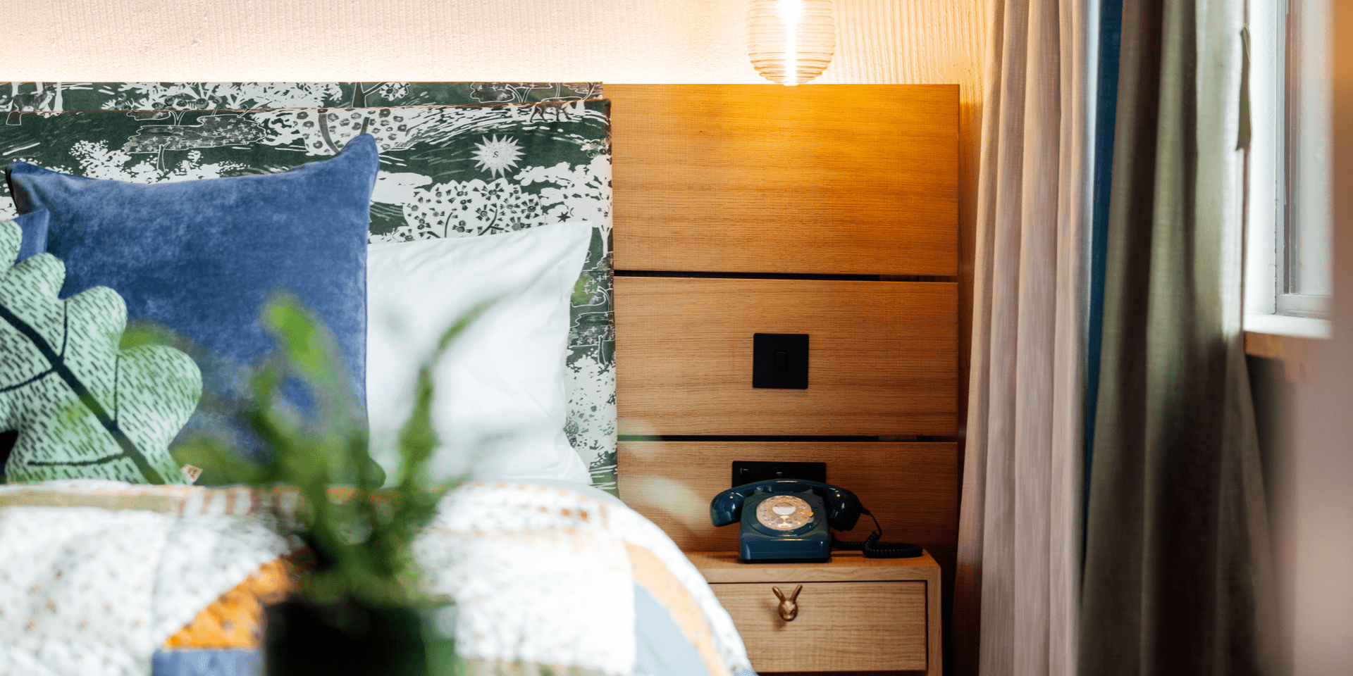 hotel room with king bed