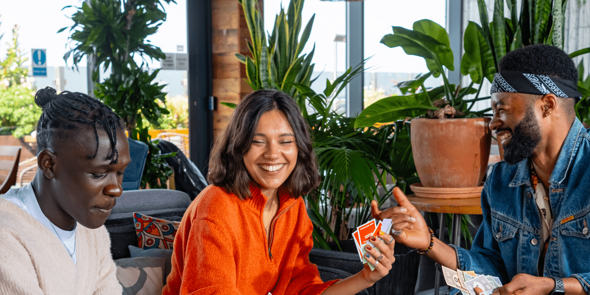 Friends playing games at The Nest