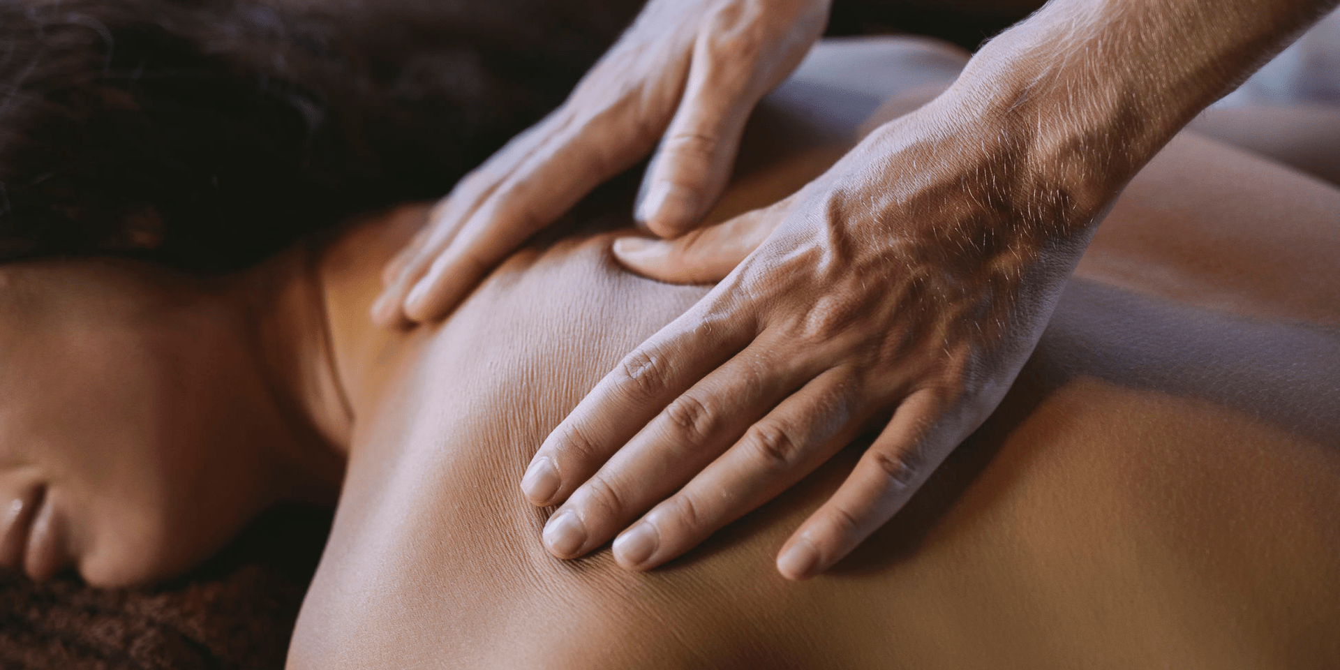 A woman receives a massage