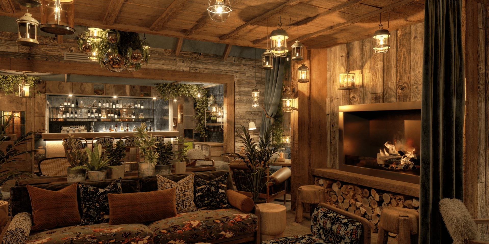 A cozy bar at Treehouse Manchester